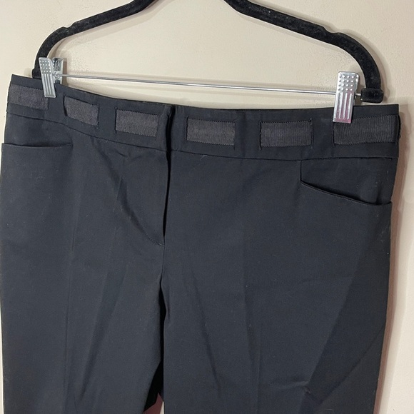 INC Women’s Black Cropped Cotton Stretch Twill Pants with Ribbon Belt, Size 14 - Picture 4 of 11